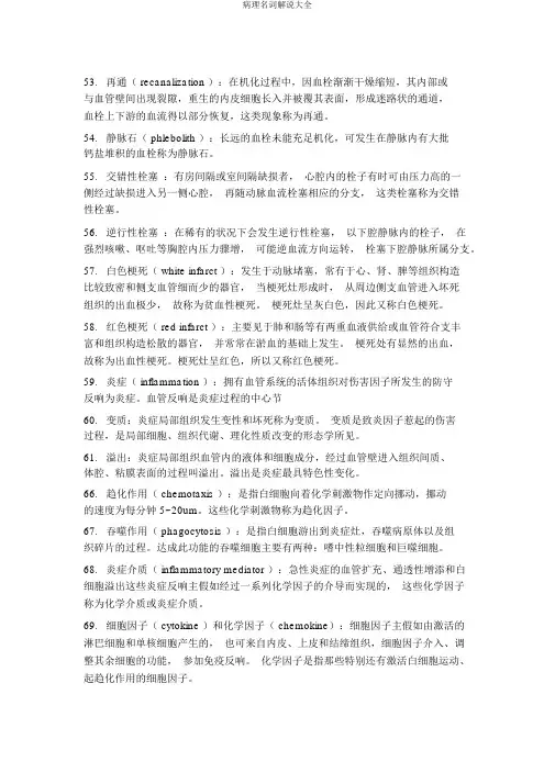 病理名词解释大全