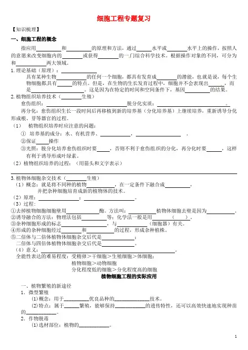 细胞工程专题复习