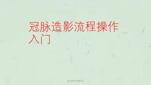 冠脉造影流程操作(1)课件