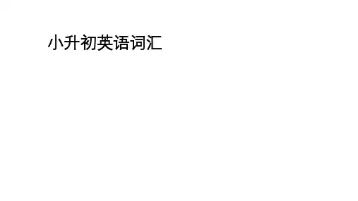 小升初英语词汇精品PPT课件