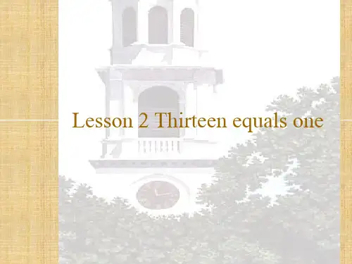 新概念3Lesson_2_Thirteen_equals_one