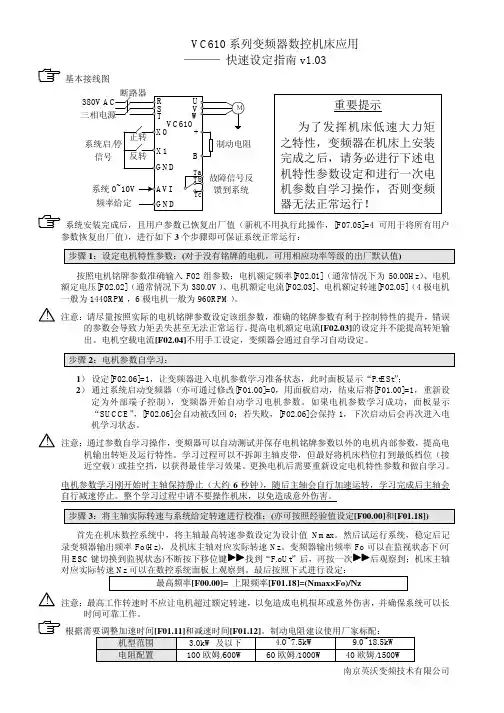 iNVOEE VC610系列变频器数控机床应用快速设定指南v1..03(中文版)