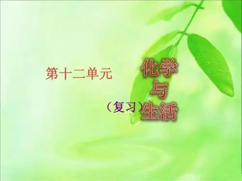 12单元化学与生活复习2014