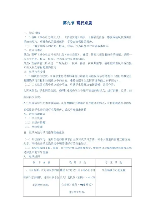 国之瑰宝--京剧—第九节++现代京剧