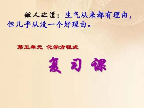 九年级化学上册第5单元化学方程式复习课课件新版新人教版