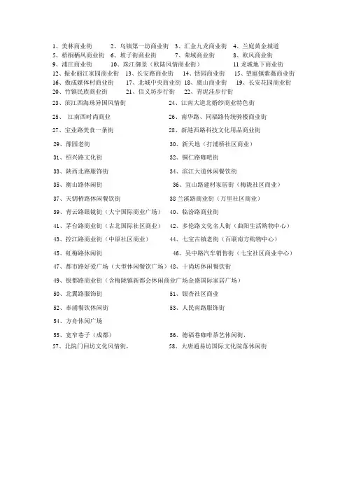 商业街案名 大杂烩
