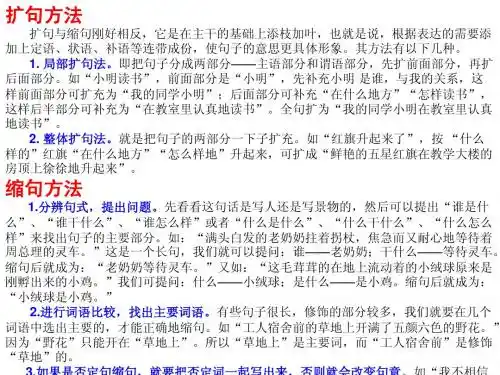 扩句缩句