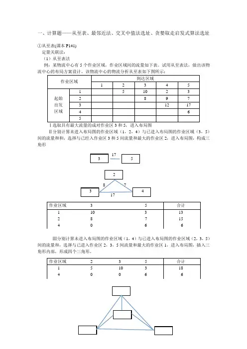 物流系统规划与设计部分计算与案例整理
