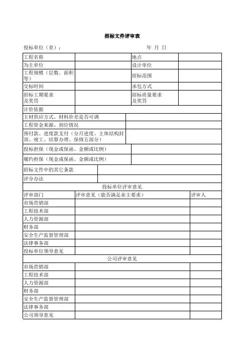 项目备案申请表