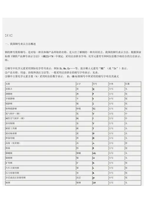 各国钢号对照表