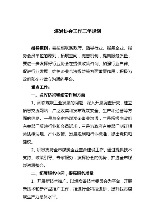 协会工作三年规划1