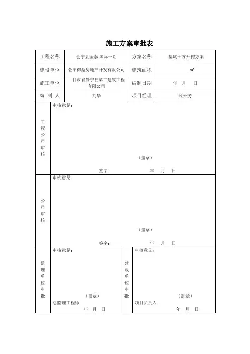 施工方案审批表