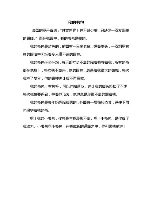 三年级作文：我的书包作文300字_3