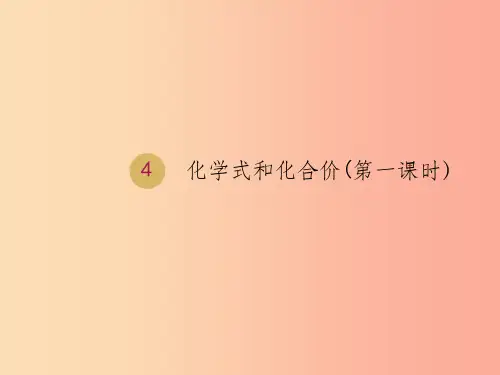 2019届九年级化学上册 第四单元 自然界的水 4.4 化学式和化合价(第1课时)课件  新人教版