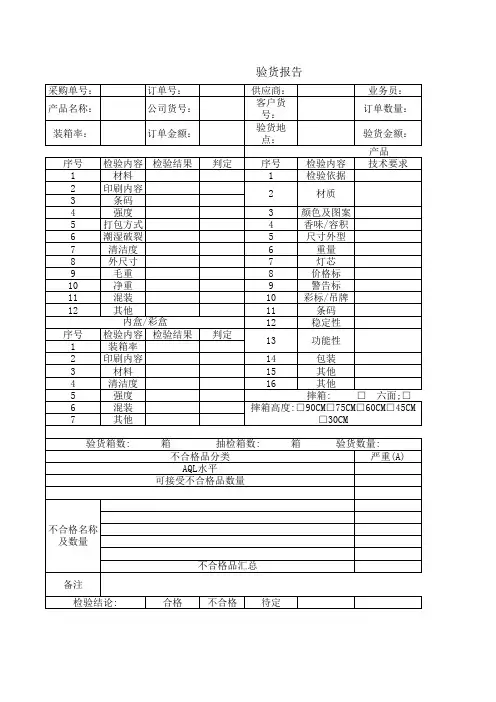 验货报告格式 2