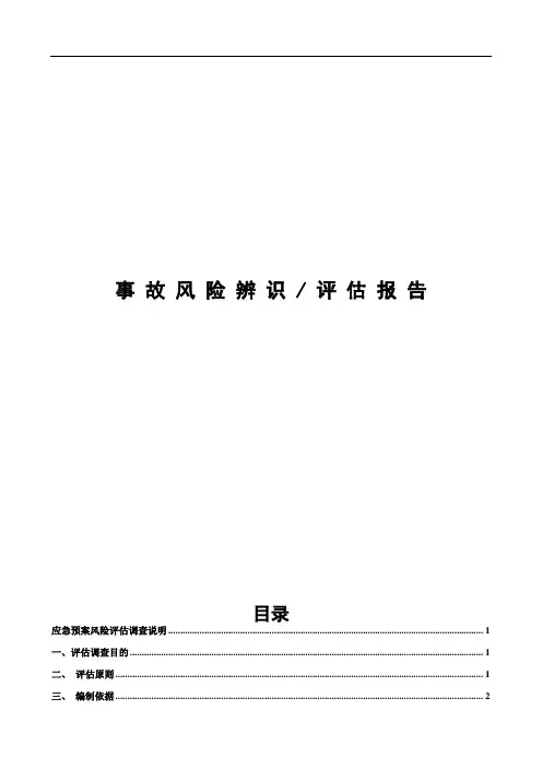 事故风险辨识评估及应急资源调查报告(模板)