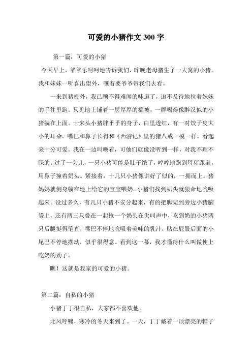 可爱的小猪作文300字_0