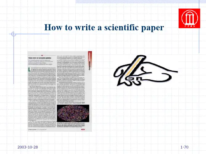 How to write a scientific paper