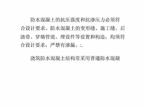 防水混凝土结构施工
