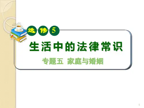 山西省2012届高三政治复习-专题5《家庭与婚姻》课件(新人教选修5)
