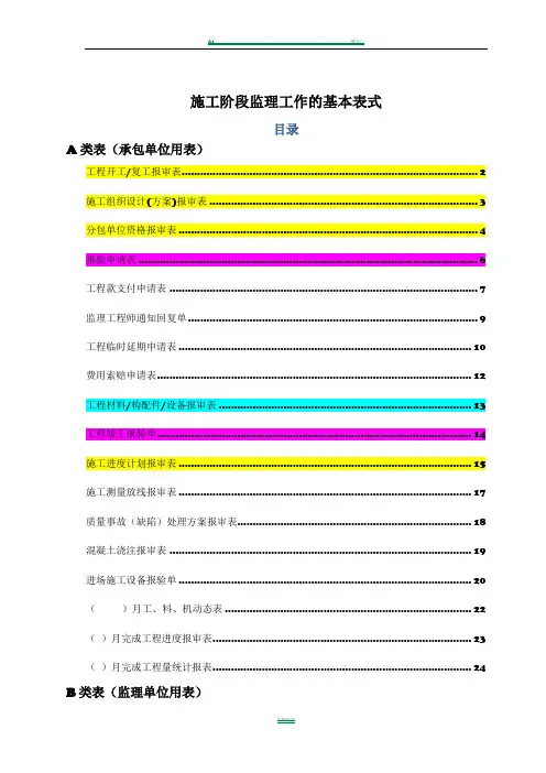 工程报验表格(全版)