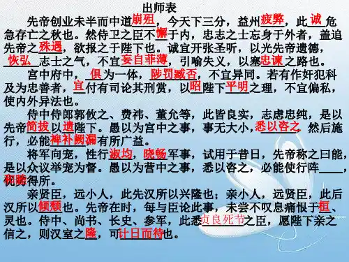 出师表默写易错字(一)