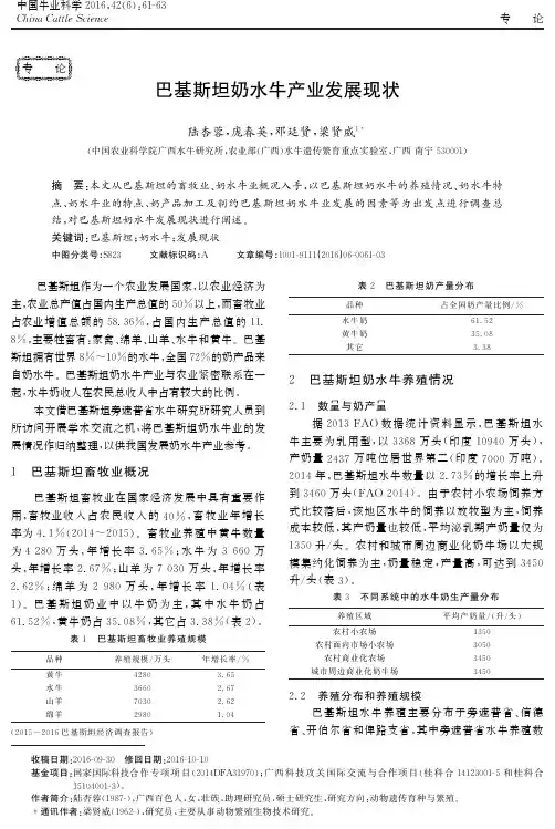 巴基斯坦奶水牛产业发展现状
