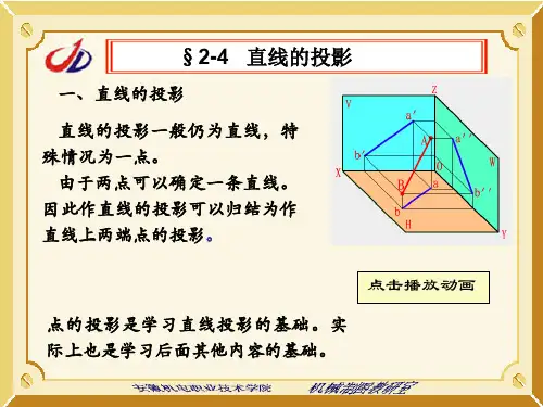 点的投影是学习直线投影的基础实际上也是学习后面其他...-18页精选文档