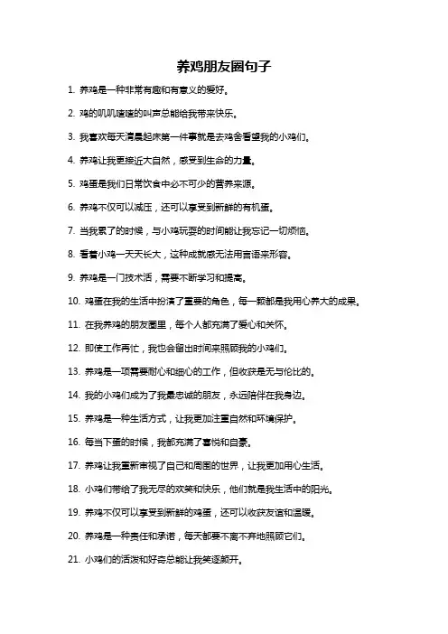 养鸡朋友圈句子
