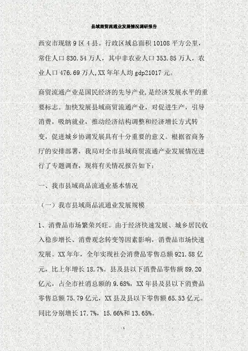 县域商贸流通业发展情况调研报告(精)