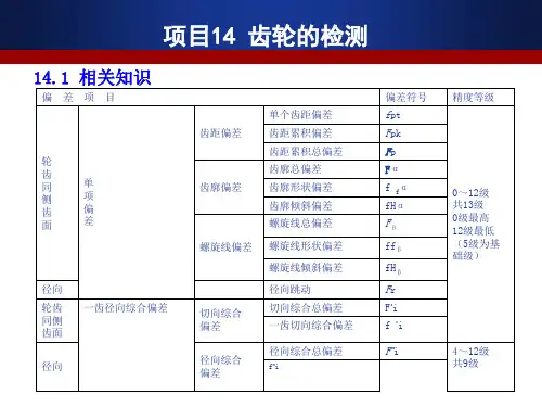 齿廓总偏差螺旋线总偏差