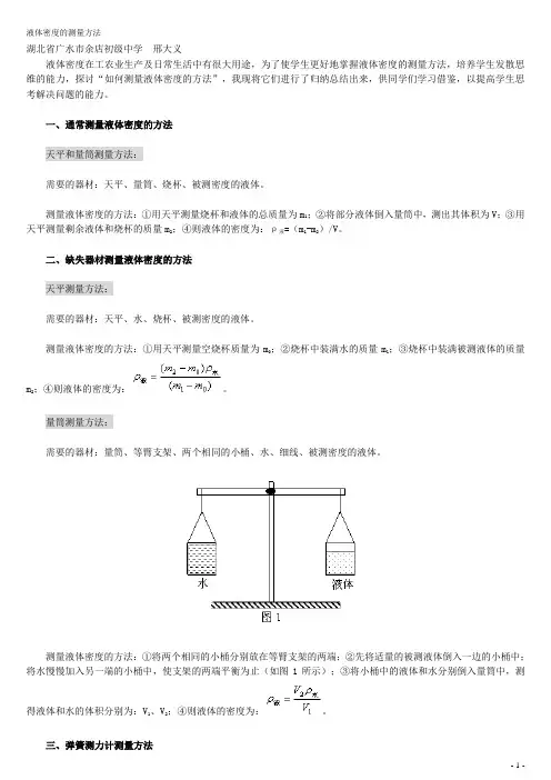 多种液体密度的测量方法.