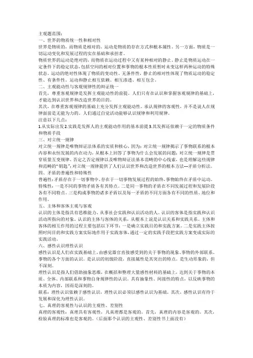 主观题范围