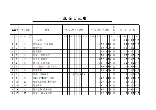 银行存款日记账模板 2