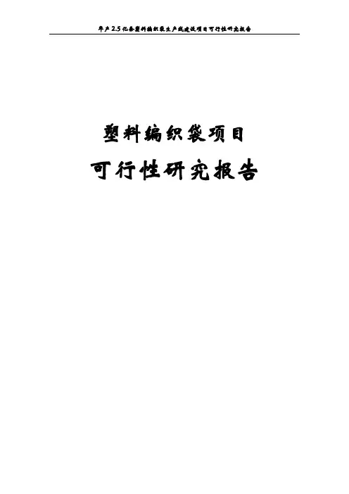 塑料编织袋生产线建设项目可行性研究报告
