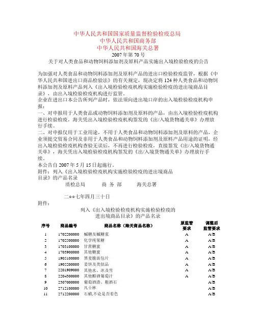 海关70号令