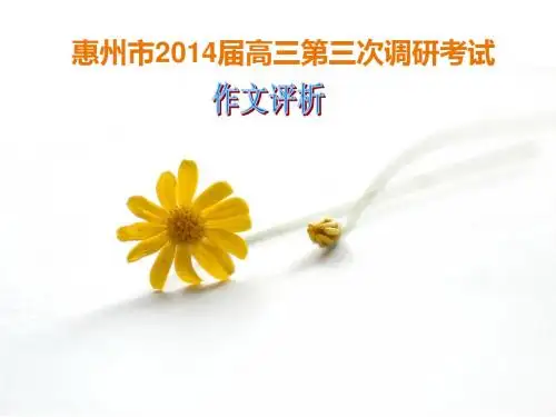 惠州市2014届高三第三次调研考试 作文评析
