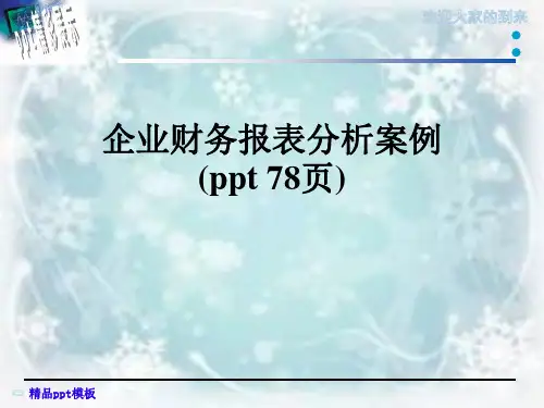 企业财务报表分析案例(ppt 78页)