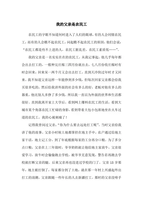 我的父亲是农民工