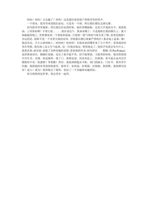 我和弟弟的趣味事件