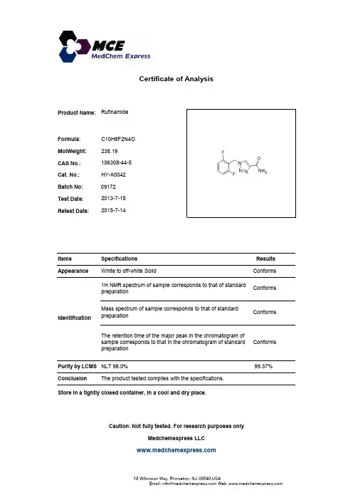 Rufinamide_106308-44-5_CoA_MedChemExpress