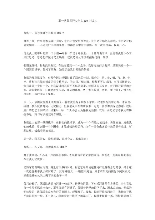 那一次我真开心作文500字以上