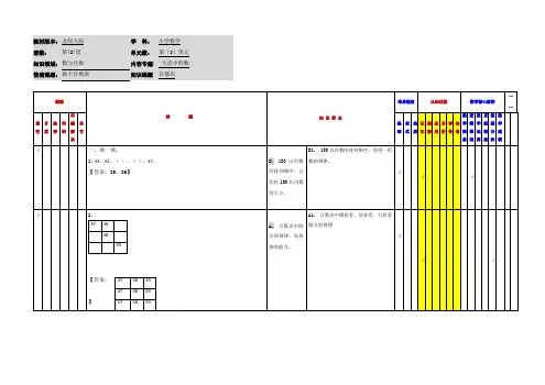 小学数学一年级下册第三单元《做个百数表》应用作业
