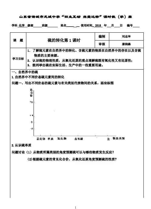 硫的转化1