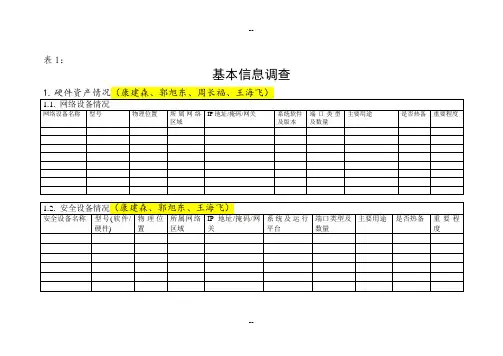 信息安全风险评估表