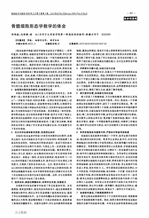骨髓细胞形态学教学的体会