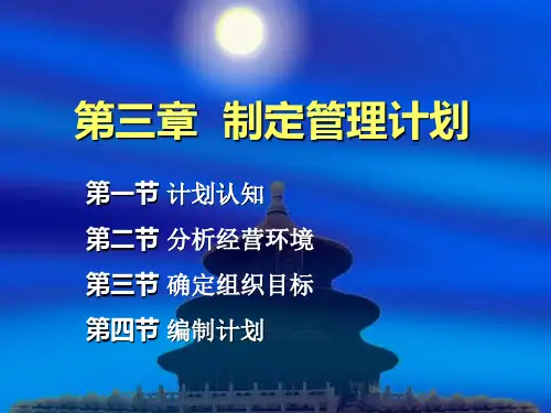 《管理学基础》第三章 制定管理计划