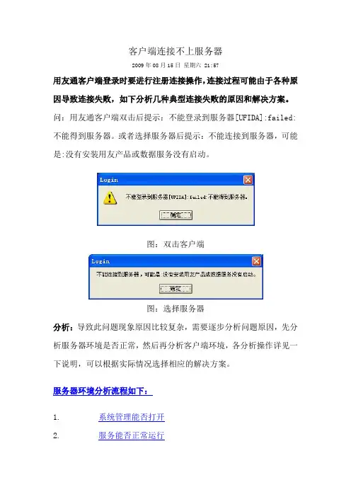 客户端连接不上服务器
