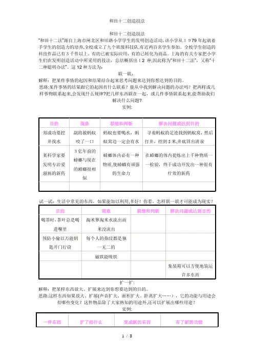 和田十二创造技法