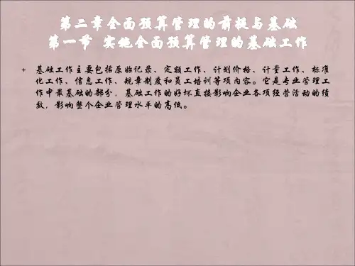 第二章全面预算管理的前提与
